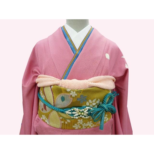 振袖 訳有 試着品 正絹 ピンク 身長178cmまで裄69.5 即納 323 送料無料_2