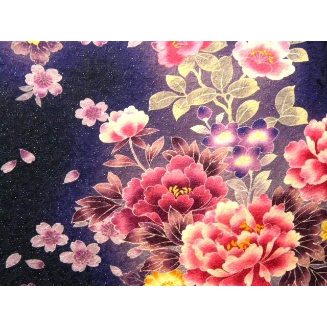 振袖 フルセット　正絹 黒地 金彩 菊 牡丹 梅 桜 花柄 成 振袖フルセット 成人式 結婚式 桜柄・刺繍・金彩・箔・牡丹・梅・地紋