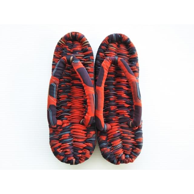 健康布ぞうり 絹100％ 正絹コート地使用 26.0ｃｍ 赤黒 レトロ モダン 059【ギフト・プレゼント・贈り物】 |  | 01