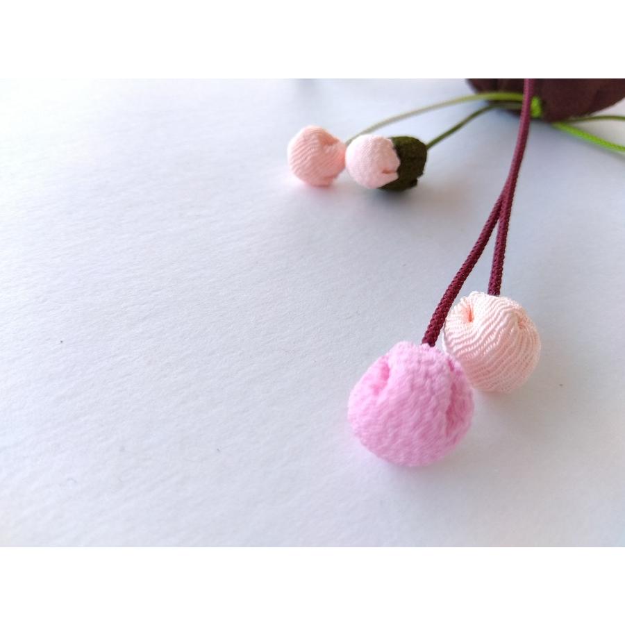 ちりめん細工 桜 さくら 3連 つるし飾り 縮緬 手作り 逸品