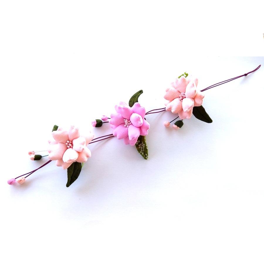 ちりめん細工 桜 さくら 3連 つるし飾り 縮緬 手作り 逸品