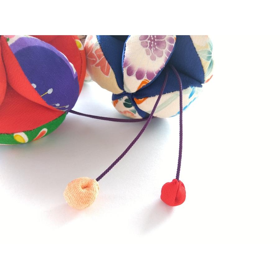 ちりめん細工 七宝まり 3連 つるし飾り 縮緬 手作り 逸品 ハンドメイド