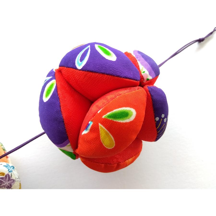 ちりめん細工 七宝まり 3連 つるし飾り 縮緬 手作り 逸品 ハンドメイド