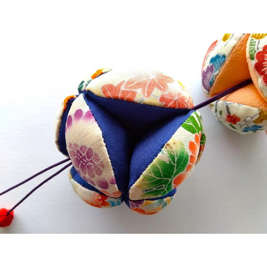 ちりめん細工 七宝まり 3連 つるし飾り 縮緬 手作り 逸品 ハンドメイド