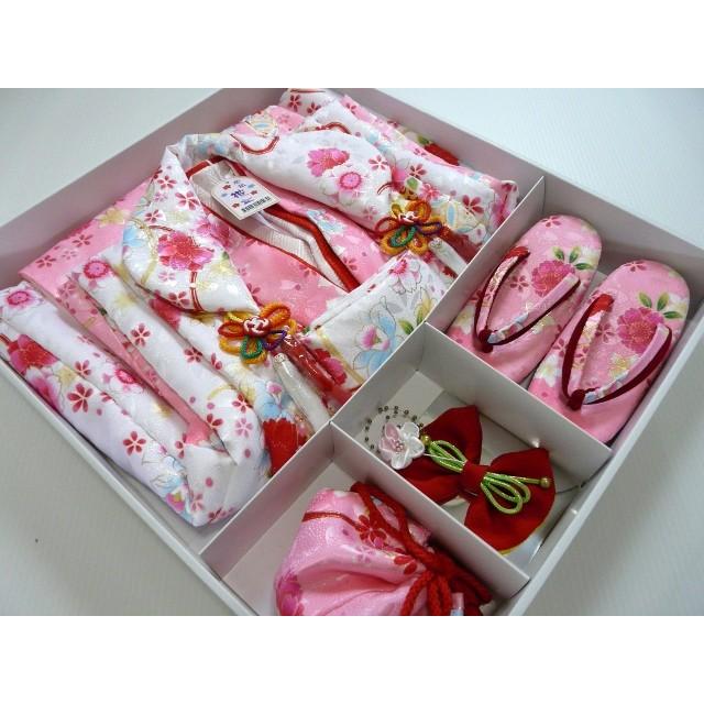 七五三 被布 7点セット 三ツ身 白色 ピンク 花毬 ひな祭り おひなさま 132