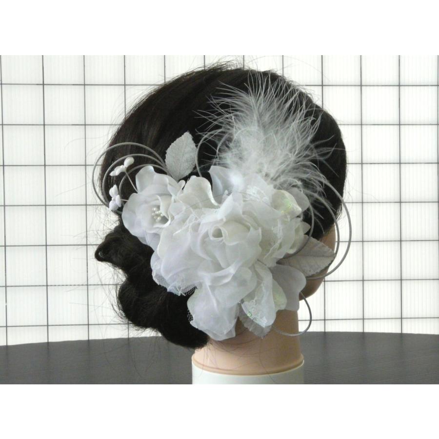 髪飾り 成人式 和装 花 羽根 レース 水引 白 Uピン コーム 2点セット 015 Fsk 30 015 いけのや 通販 Yahoo ショッピング