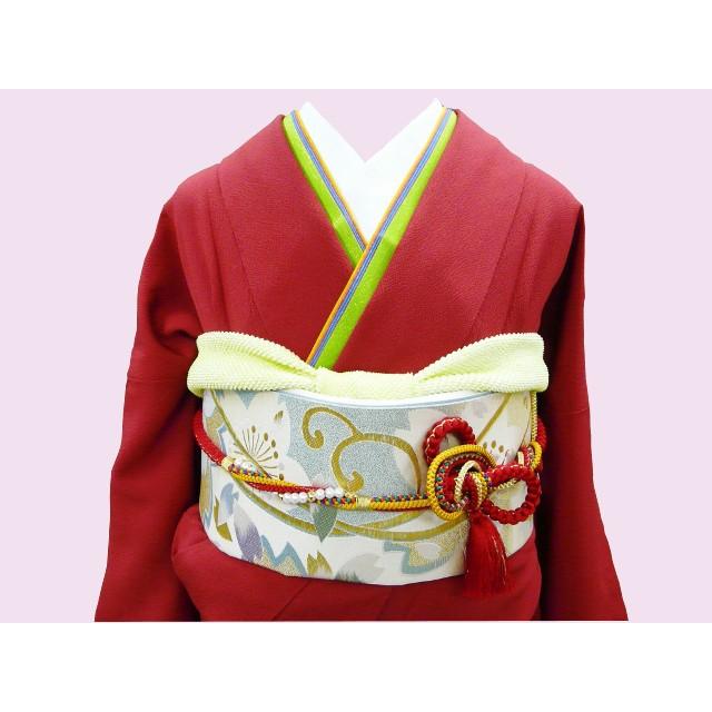 振袖 正絹 赤さくら柄 桜 古典柄 ぼかし 着丈164 裄68 仕立上 050P 