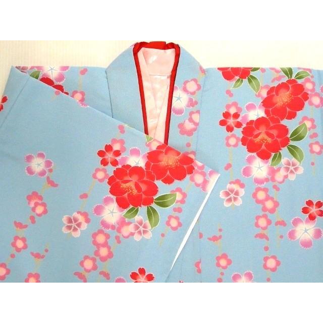 七五三 7歳 女児 祝着 ひさかたろまん 水色 八重桜 ひな祭り お雛様