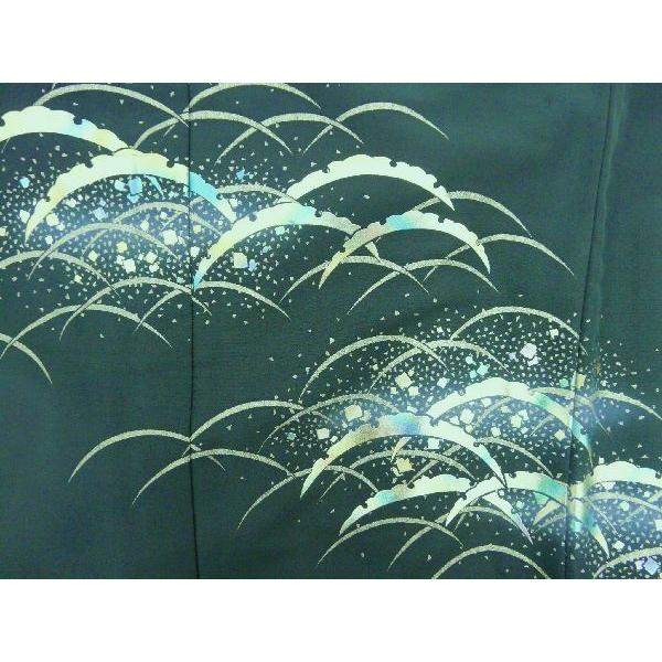 きもの 洗える 着物 単衣 L 絵羽柄 胴抜き仕立て 青緑 701 : いけのや