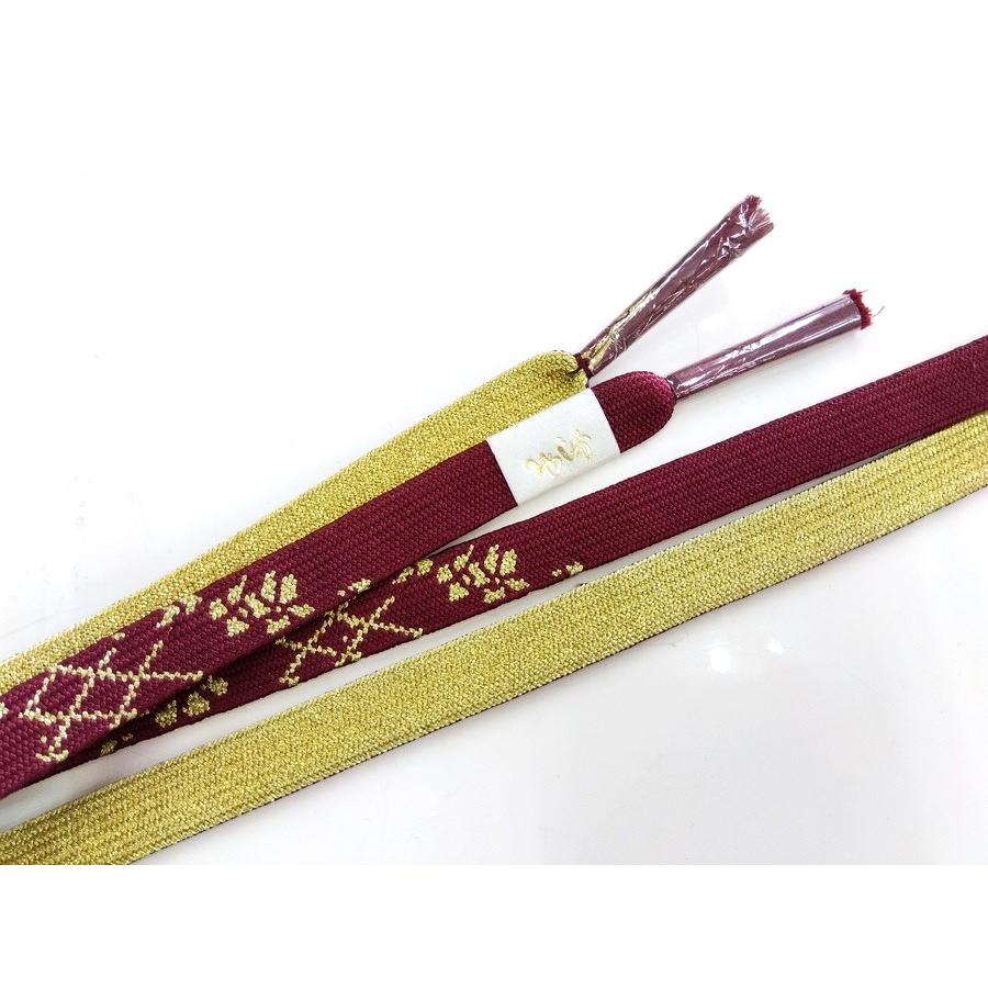 正絹帯締め 平組み 手ぐみ 赤銅色 赤茶色 新品 059 ggp |  | 01