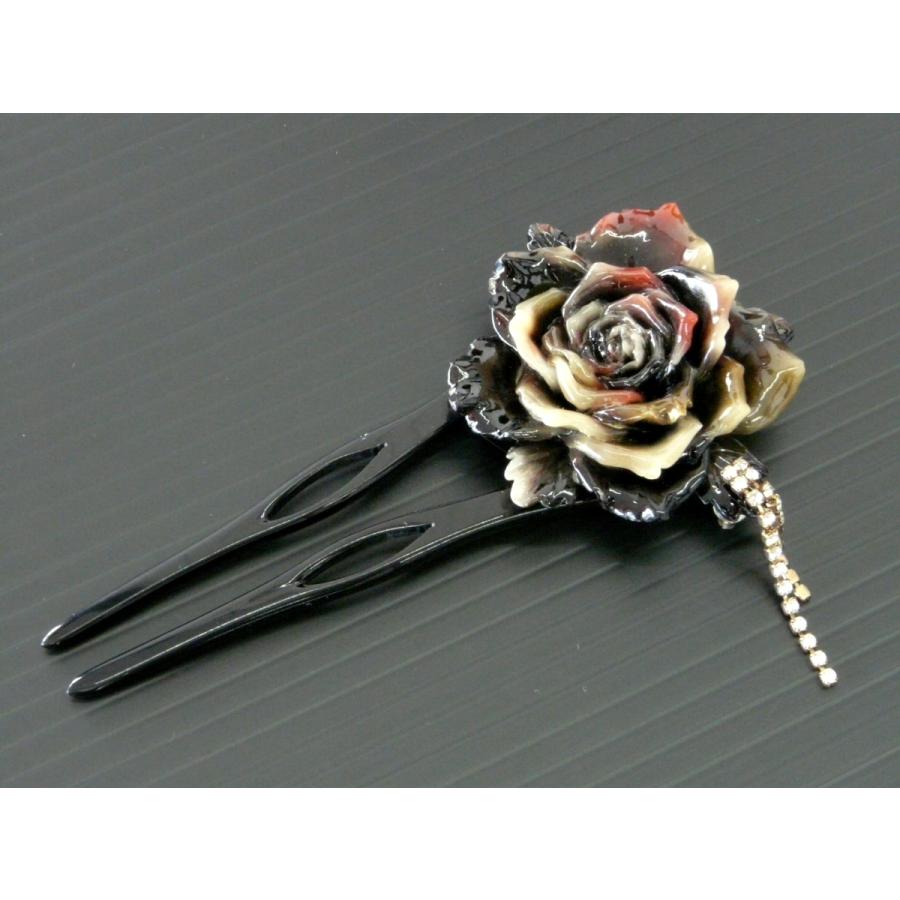 かんざし 簪 髪飾り 和装 2本差し 薔薇 3タイプ 088 fsk : いけ