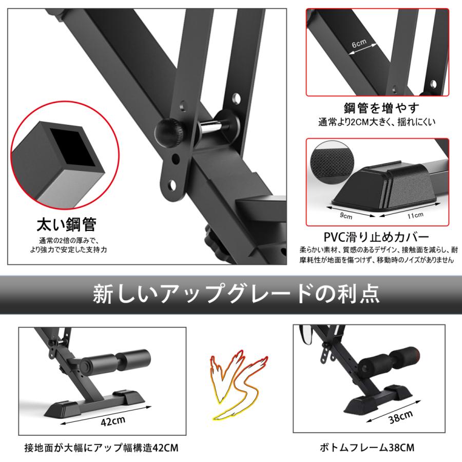 トレーニングベンチ インクラインベンチ デクラインベンチ 8段階調節 耐荷重450KG 組立不要 フラットベンチ ホームジム ベンチプレス 筋トレ｜ikeru｜05