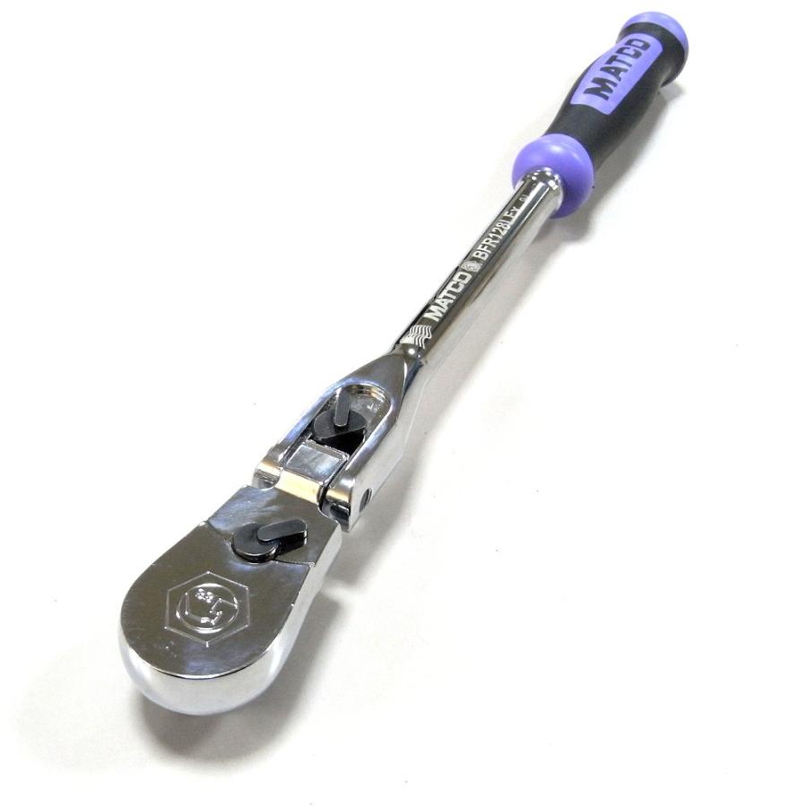 マトコツール ロング首振りラチェットハンドル 差込角9．5 パープル 