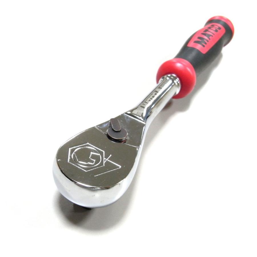 マトコツール ラチェットハンドル 差込角9．5 レッドグリップ