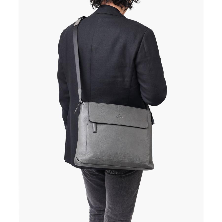 LANVIN COLLECTION ショルダーバッグ メンズ A4 牛革 レザー 撥水 軽量
