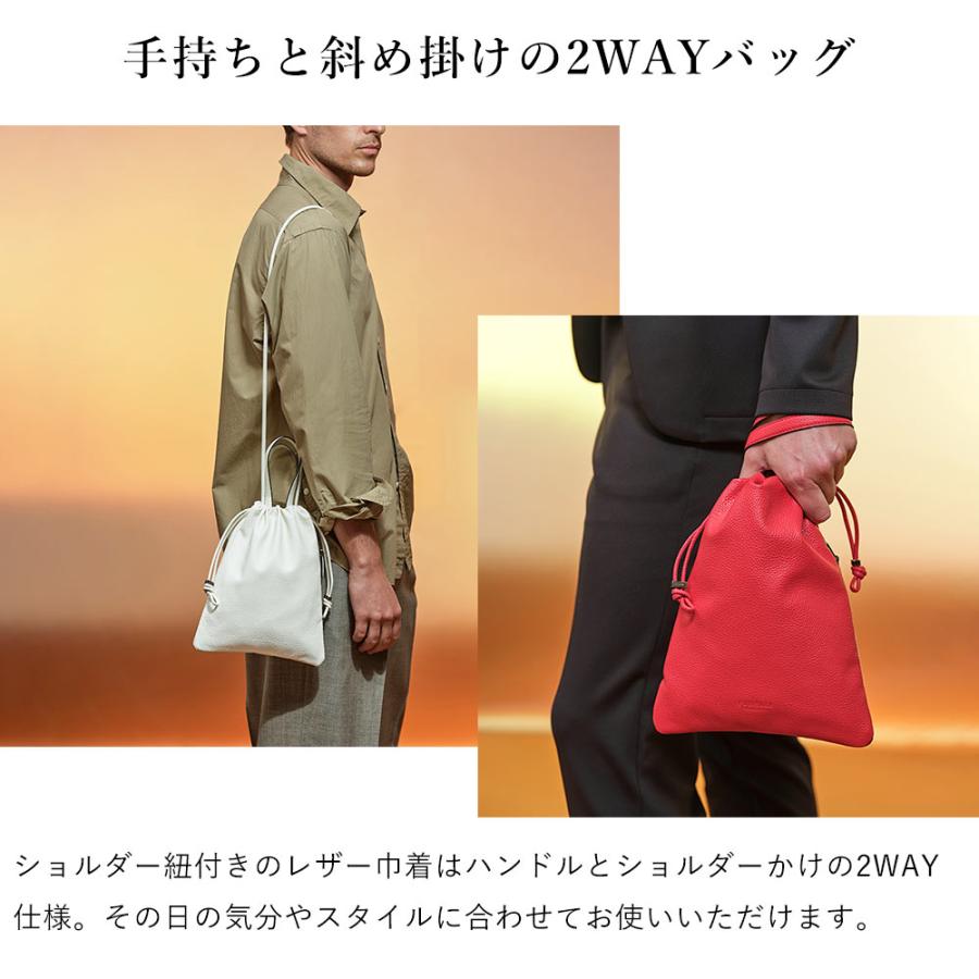FUJITAKA フジタカ 公式 レザー巾着ミニバッグ 2WAY (フィノ) No
