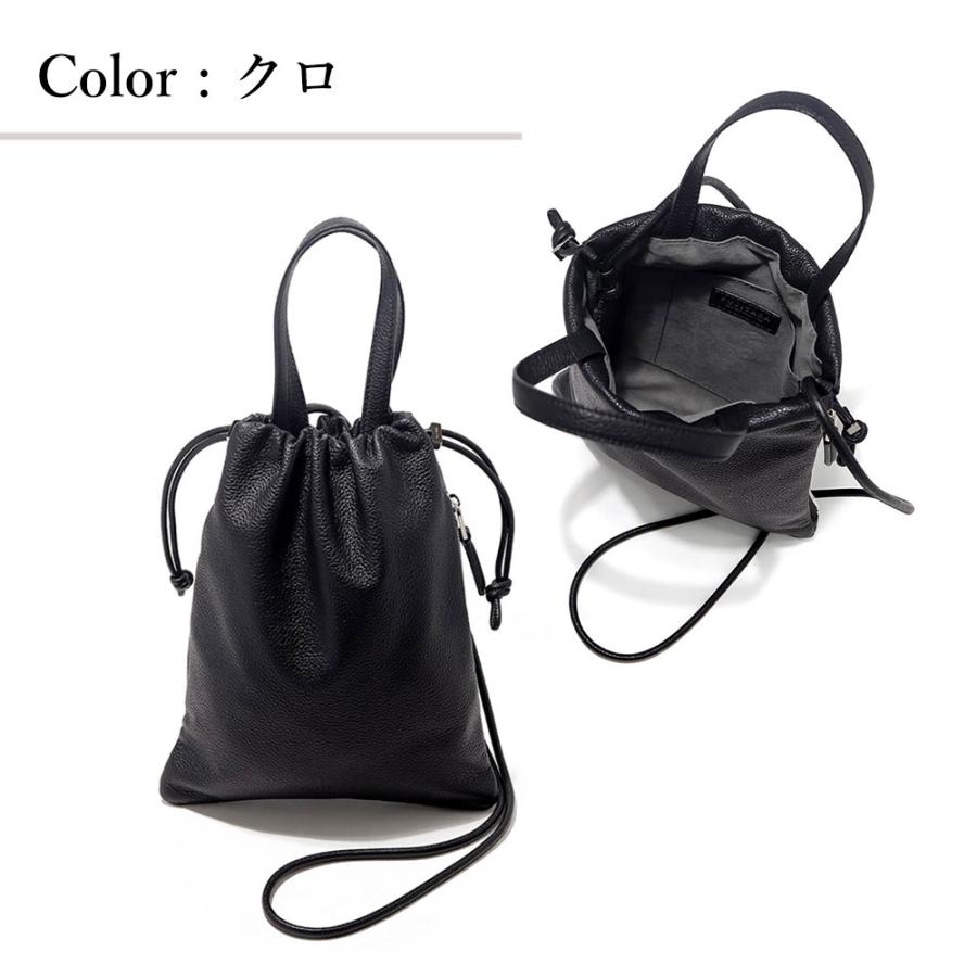 FUJITAKA フジタカ 公式 レザー巾着ミニバッグ 2WAY (フィノ) No