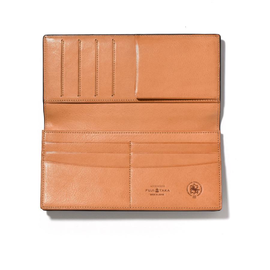 FUJITAKA公式 コードバン 純札 かぶせ長財布 カード段10 (ガーネット) No.661615 革 本革 レザー 馬 小銭入れ無し メンズ イニシャル刻印 名入れの画像