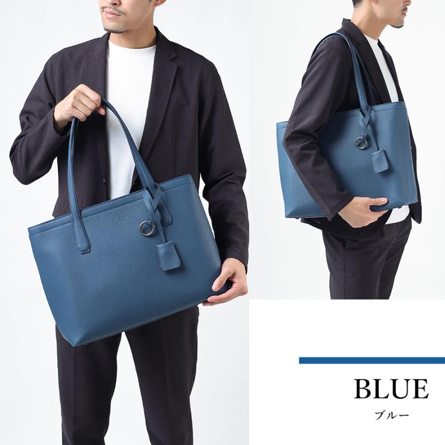 FARO TRIESTE MOUSSE トートバッグ ブルー A4 FARO（ファーロ）FRATELLI MOUSSE フラップトートバッグ【ネイビー