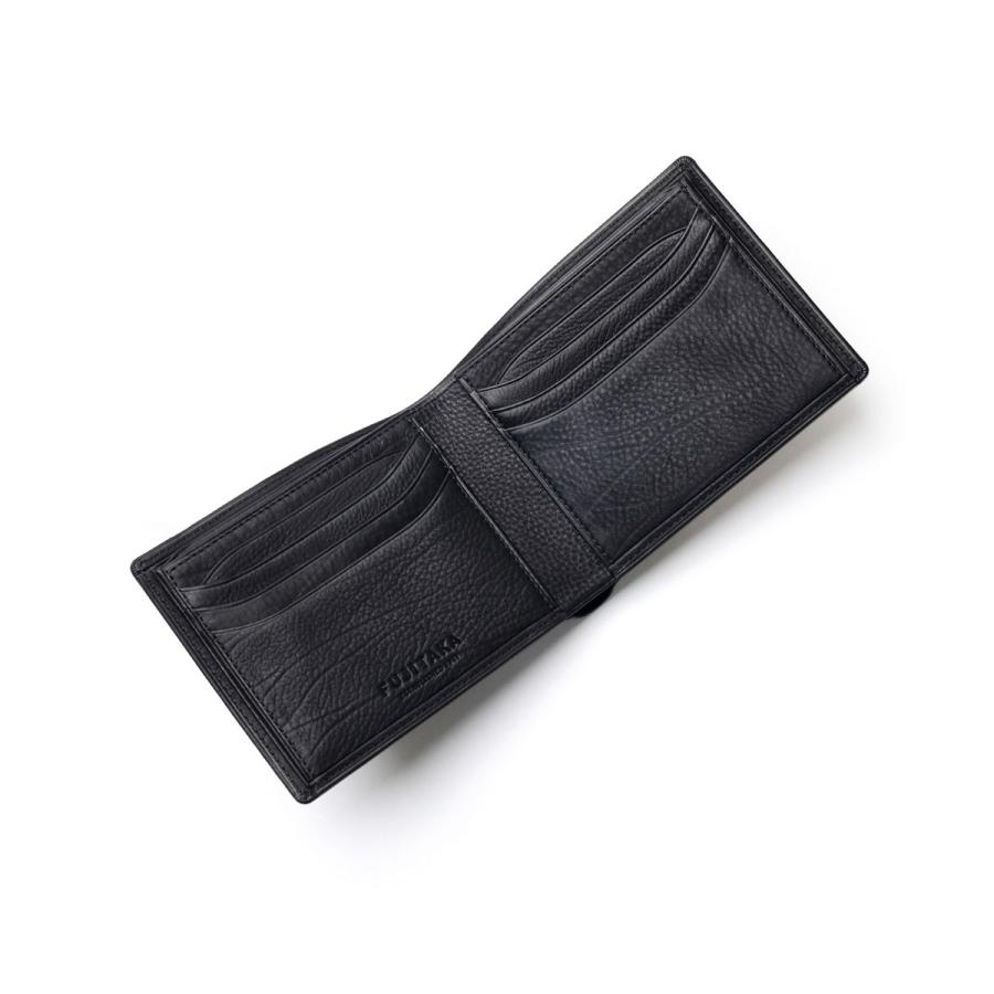 FUJITAKA公式 純札 二つ折り財布 小銭入れ無し カード段8 イニシャル刻印 名入れ (スピネル小物) No.673603 日本製 牛革 カーフレザー ギフト スリム メンズの画像