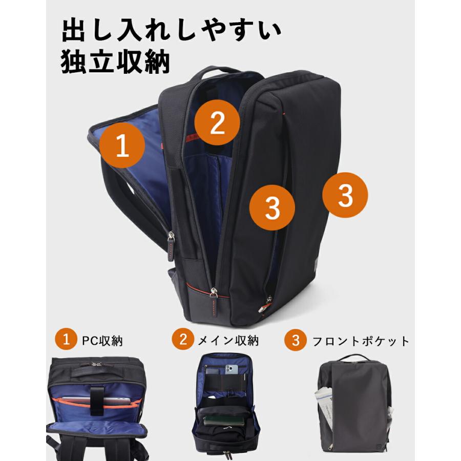 リュック A4 13.3インチPC対応 メンズ 【IS/IT ビジネスリュック A4 2層 (ラップトップII) No.929712】の画像