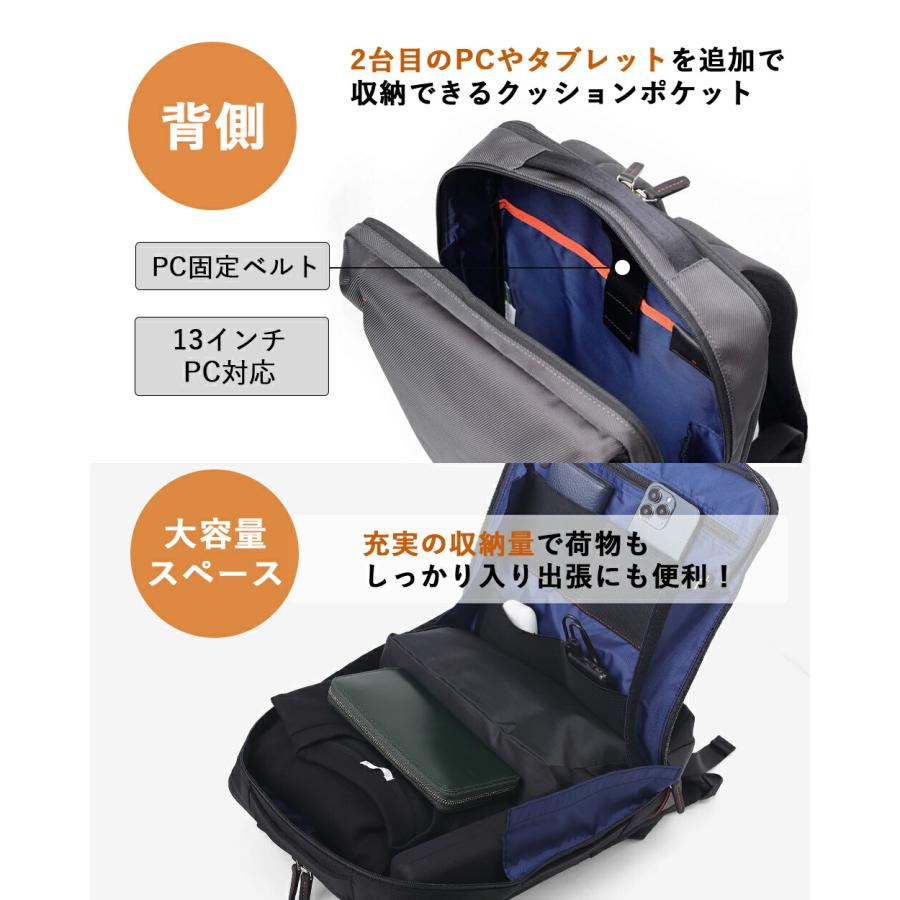 リュック A4 13.3インチPC対応 メンズ 【IS/IT ビジネスリュック A4 2層 (ラップトップII) No.929712】の画像