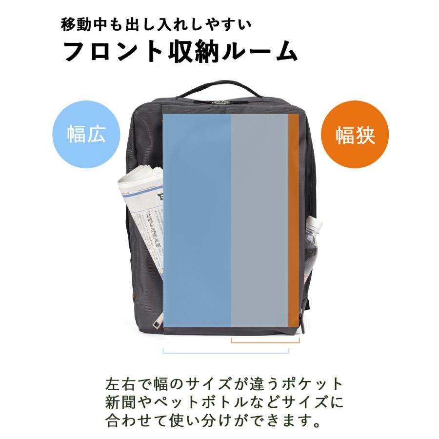 リュック A4 13.3インチPC対応 メンズ 【IS/IT ビジネスリュック A4 2層 (ラップトップII) No.929712】の画像