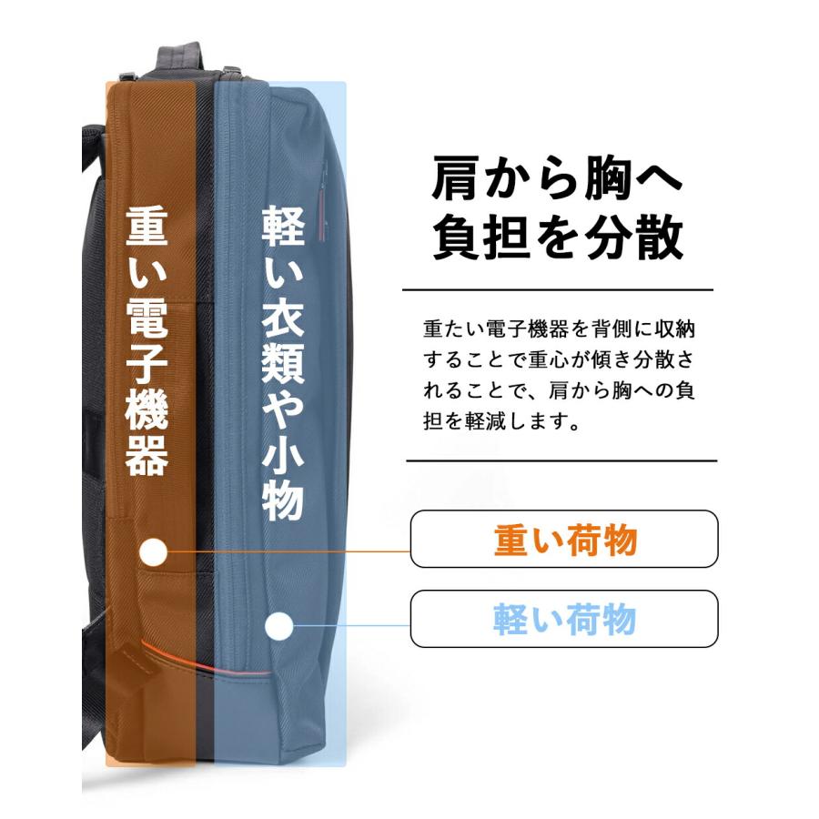 リュック A4 13.3インチPC対応 メンズ 【IS/IT ビジネスリュック A4 2層 (ラップトップII) No.929712】の画像