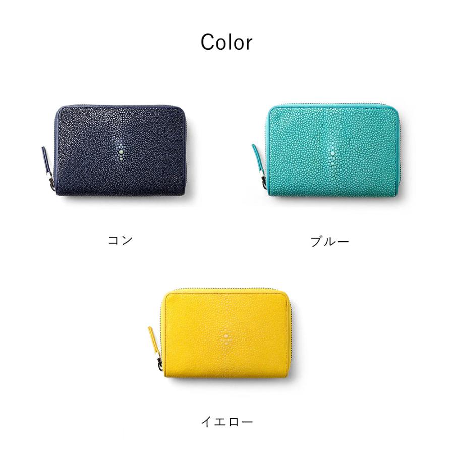 二つ折り財布 カード段9 【IS/IT ラウンドファスナー エイ革 レザー (ガルーシャ小物) No.942603】の画像