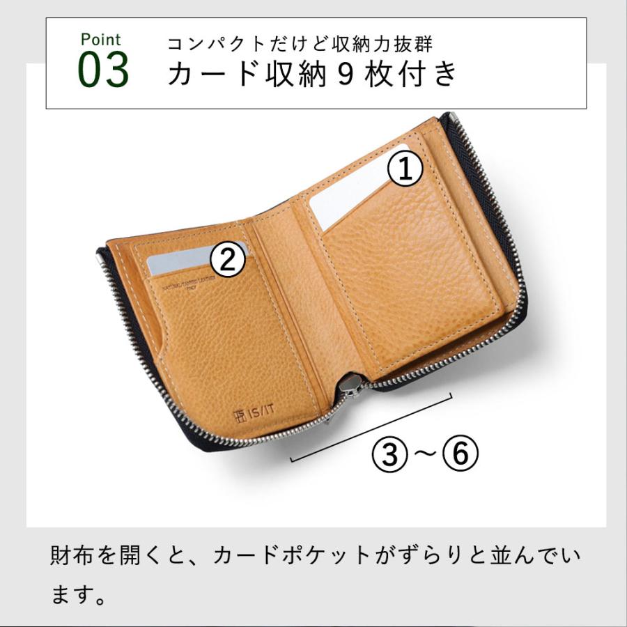 IS/IT（イズイット） 財布 メンズ 本革 レザー 二つ折り財布