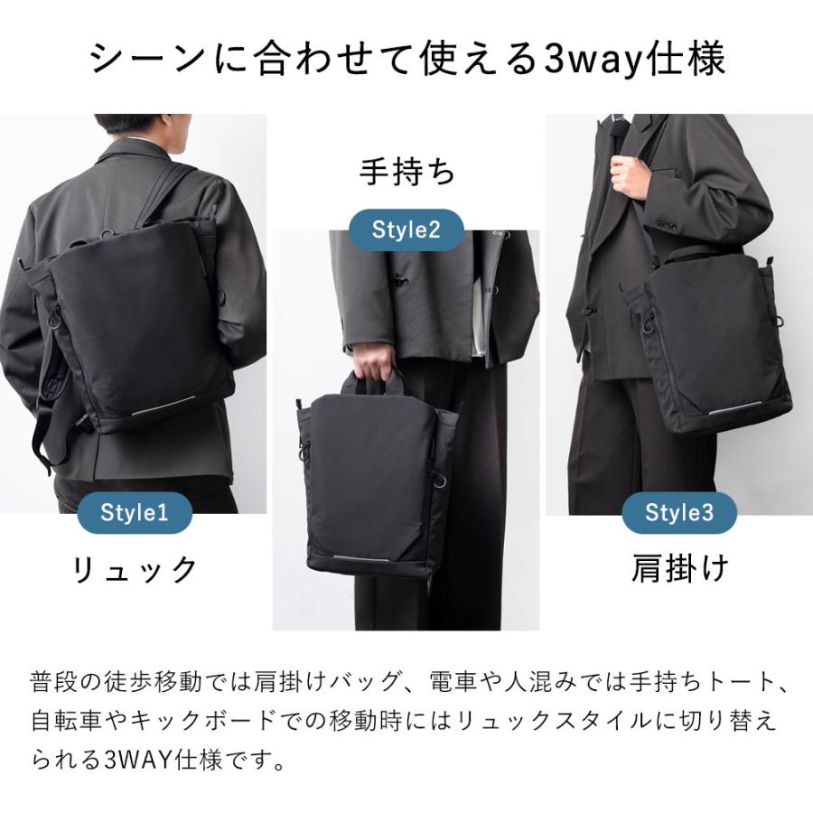 リュック トートバッグ メンズ ユニセックス A4 3WAY 撥水【IS/IT イズイット ルプラ リュック A4 3WAY セットアップ対応  (ループ) No.996701】の画像