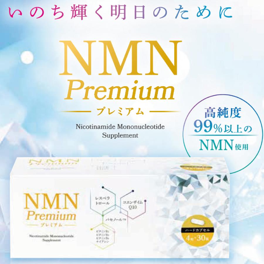 NMN Premium 4粒×30袋 高純度 99％ エヌエムエヌ 500mg 30日分 パセノール レスベラトロール コエンザイムQ10 トランスレスベラトール ビタミン ナイアシン cp_2