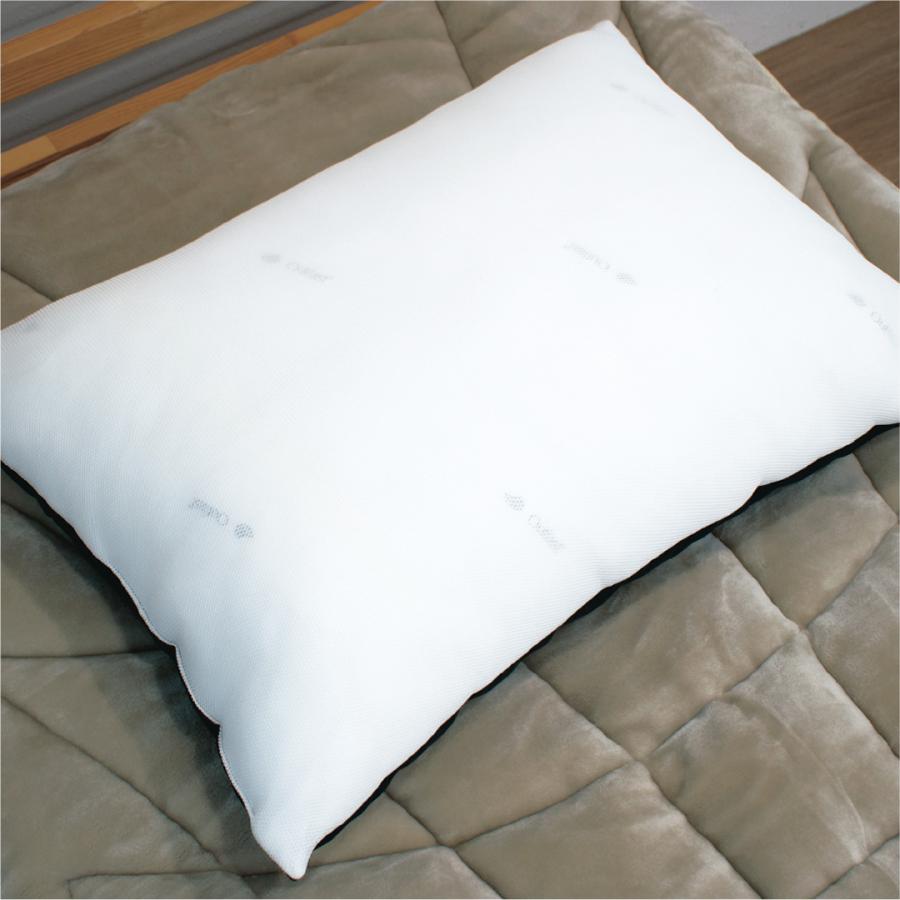 寝具 ホワイトメッシュクッション型枕 カバー付き