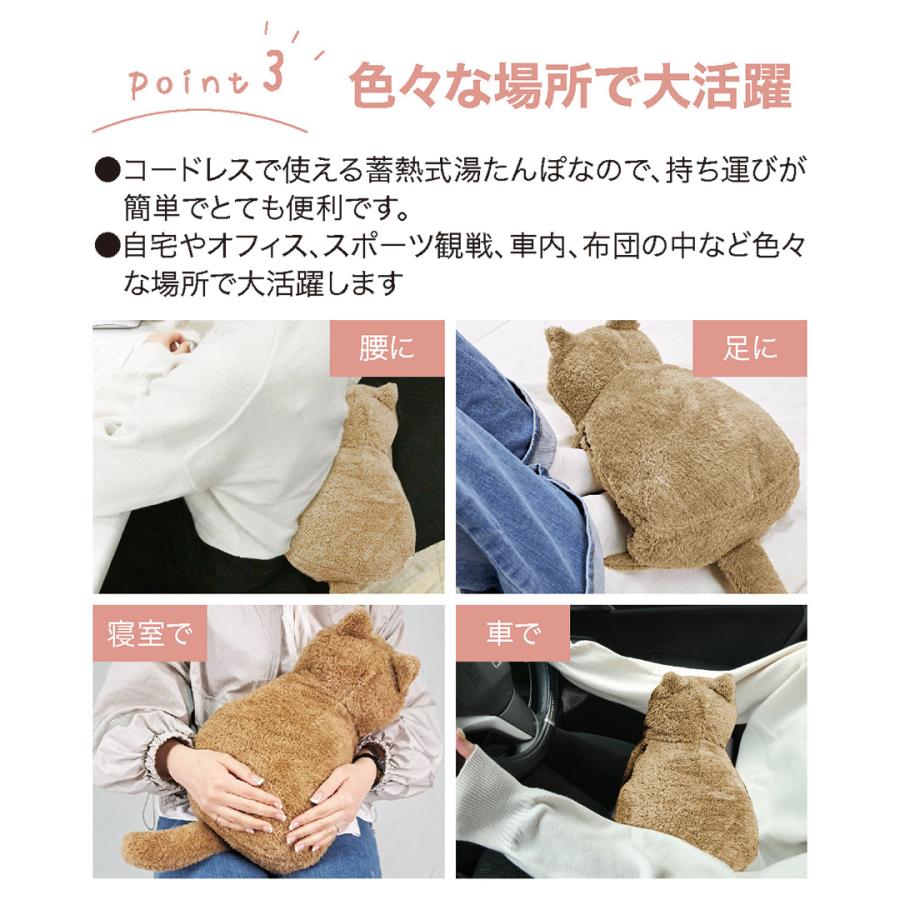 白ねこ シロミ 】蓄熱式湯たんぽ ぽかにゃん 電気あんか 充電式