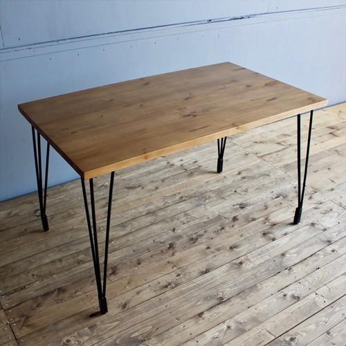 ヴィンテージ風 天然木 テーブル デスク 120×45 アンティーク アイアン脚 ダイニングテーブル 120 アイアン脚 4人用 カフェ風 : IKIKAGU