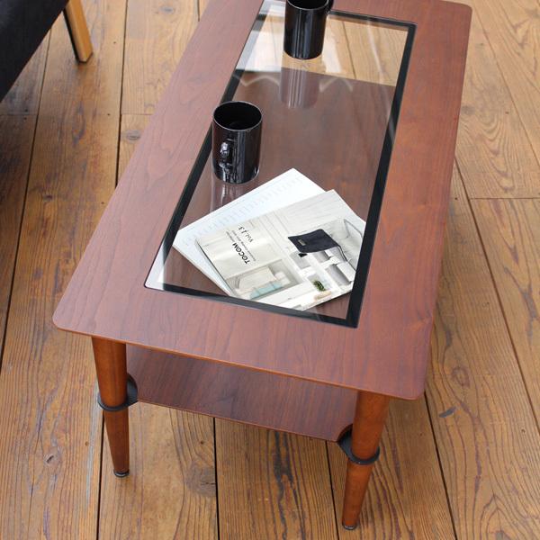 アンティークウォールナット材クラシック木製ガラス天板付き　コーヒーテーブル アンティークウォールナット材クラシック木製ガラス天板付き コーヒー