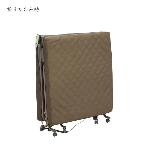 電動収納ベッド 折りたたみ 完成品 キャスター付き リクライニング