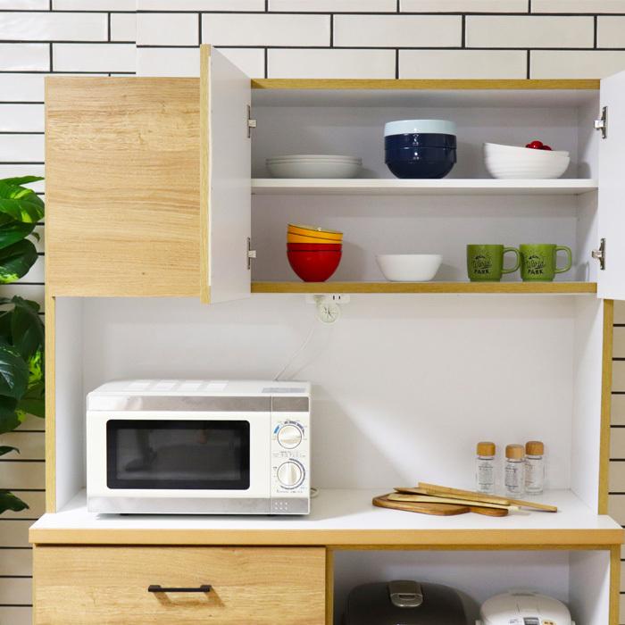 オープンボード 120 日本製 引出し ハイタイプ 食器棚 戸板