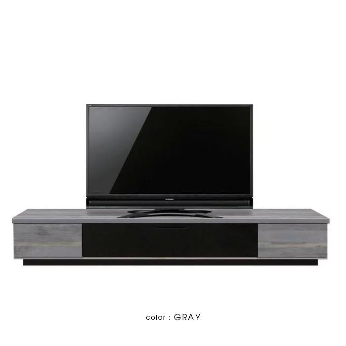 ローボード 180cm テレビボード 強化ガラス 完成品 木目柄 収納 引出し