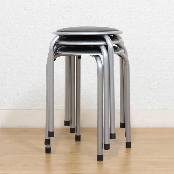 パイプ丸椅子 12脚セット スタッキングスツール 事務所 会議室 パイプ