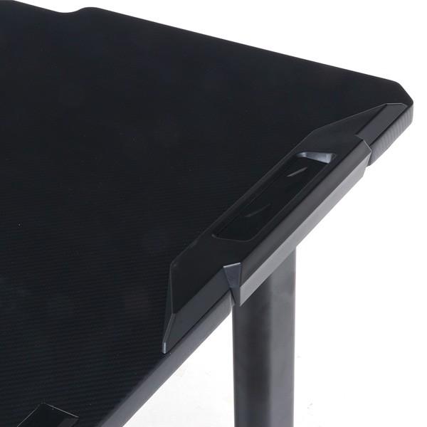 ゲーミングデスク EASY 幅120cm ブラック ブルー レッド ヘッドホン