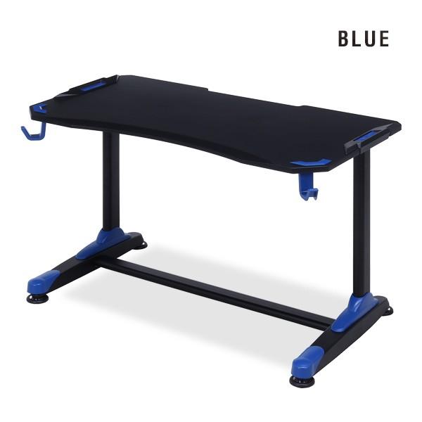 ゲーミングデスク EASY 幅120cm ブラック ブルー レッド ヘッドホン