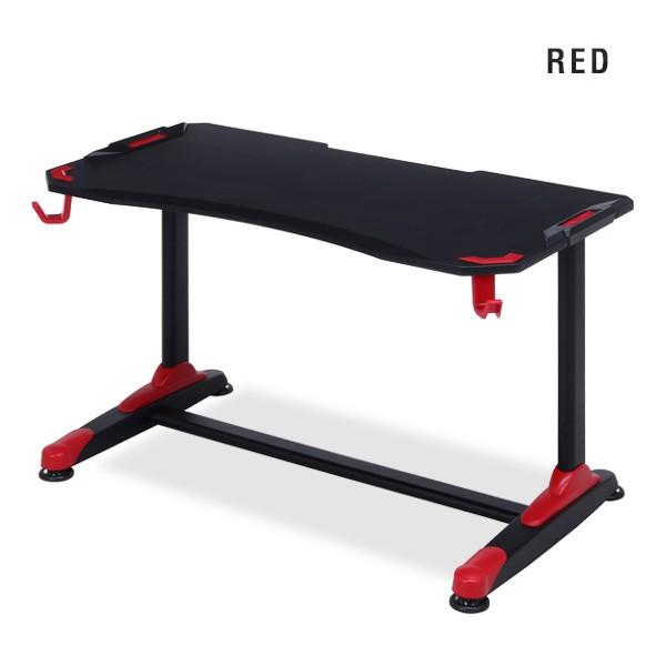 ゲーミングデスク EASY 幅120cm ブラック ブルー レッド ヘッドホン