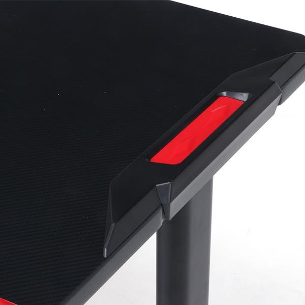 ゲーミングデスク EASY 幅120cm ブラック ブルー レッド ヘッドホン
