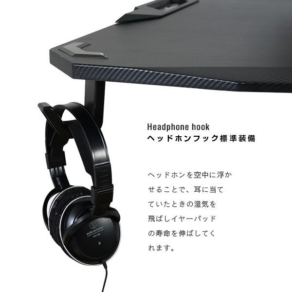 ゲーミングデスク 昇降式 PRO 高さ調整 スタンディングデスク ブラック ブルー レッド ヘッドホンフック ゲーム用 PC用の画像