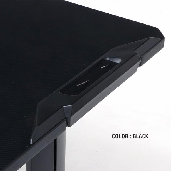 ゲーミングデスク 昇降式 PRO 高さ調整 スタンディングデスク ブラック ブルー レッド ヘッドホンフック ゲーム用 PC用の画像