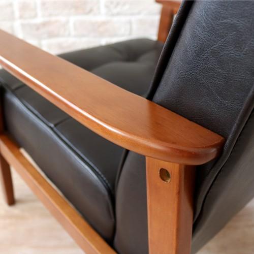 アンティーク風 一人掛けソファー PUレザー 1人掛けソファー