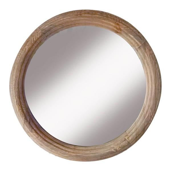 ラウンドミラー 90 鏡 ウォールミラー 木枠 北欧風 : IKIKAGU