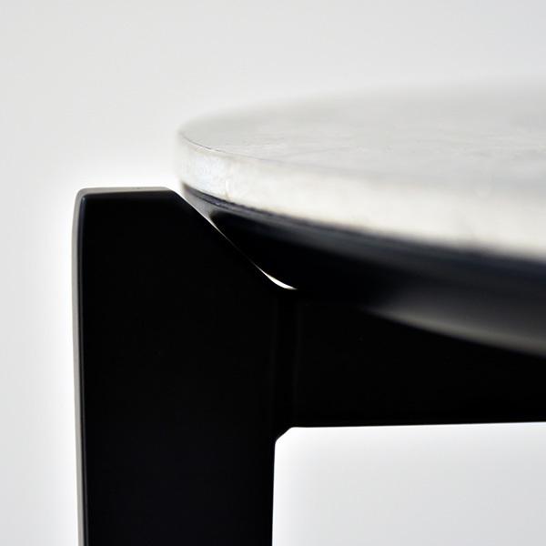 サイドテーブル 49.5 円形 セラミック 大理石風 傷に強い 丸形