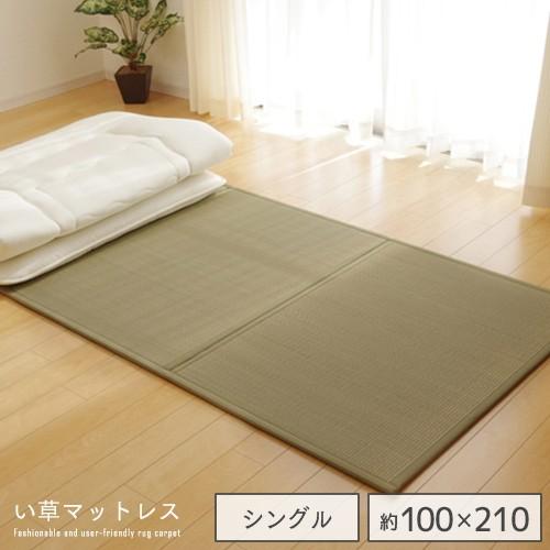 日本製 い草マット 折りたたみ 軽量 シングルサイズ 100×210cm い草 